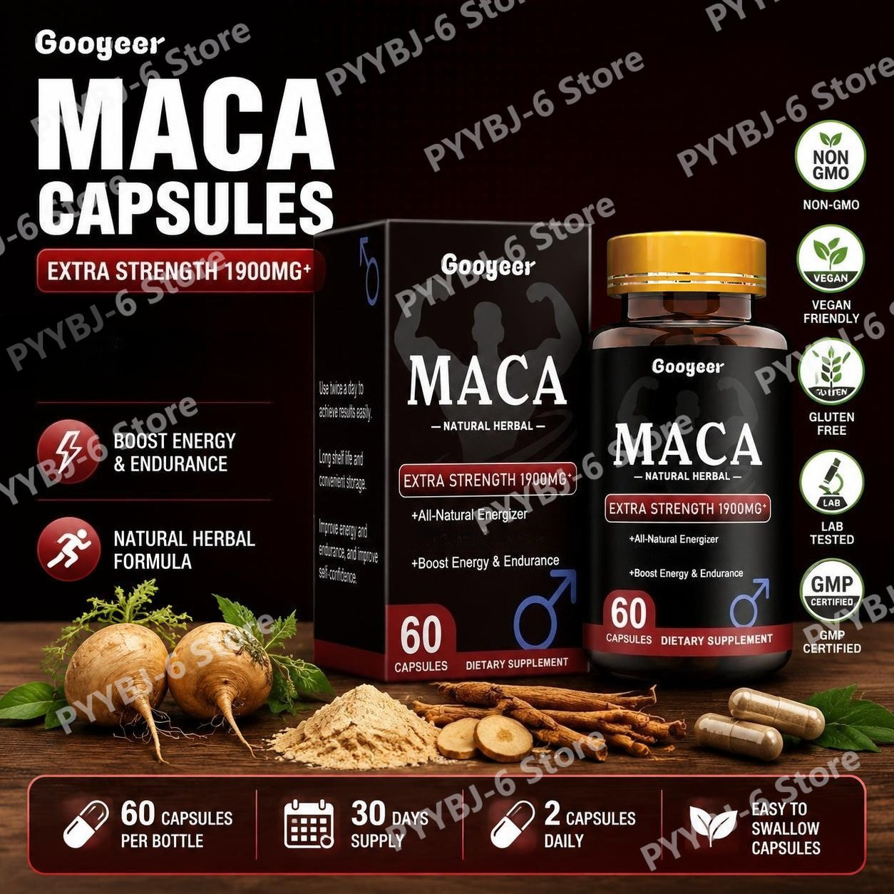 Googeer Maca Capsules with Mac - огляд і ціна Valerian Root Capsule