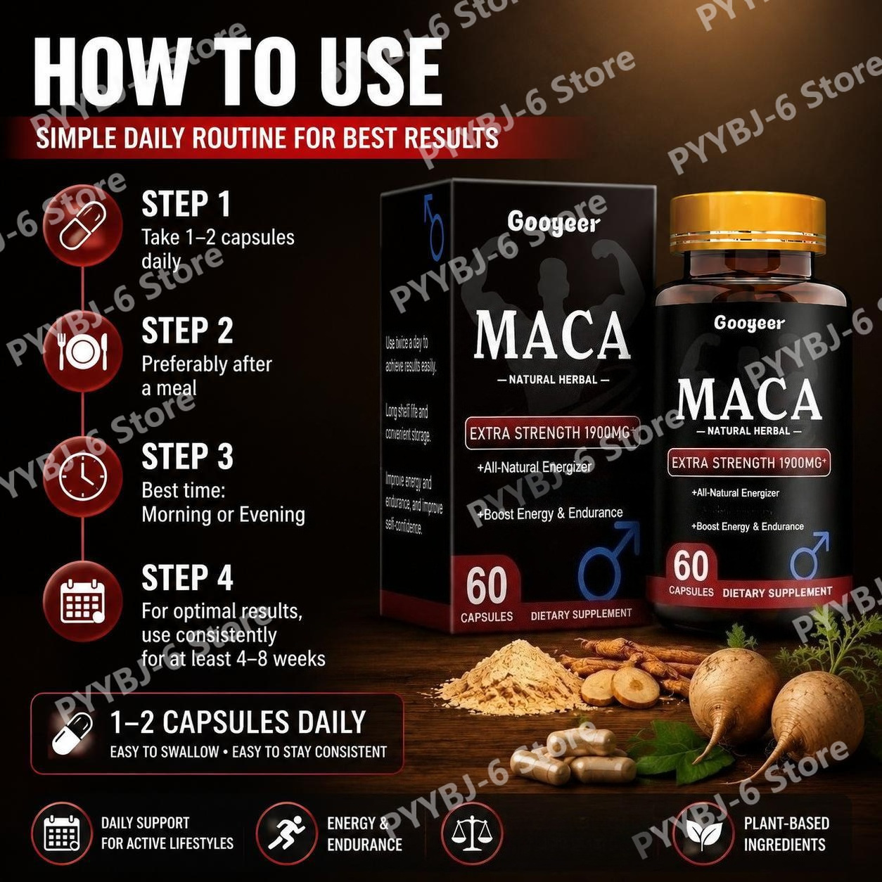 Googeer Maca Capsules with Mac - огляд і ціна Valerian Root Capsule