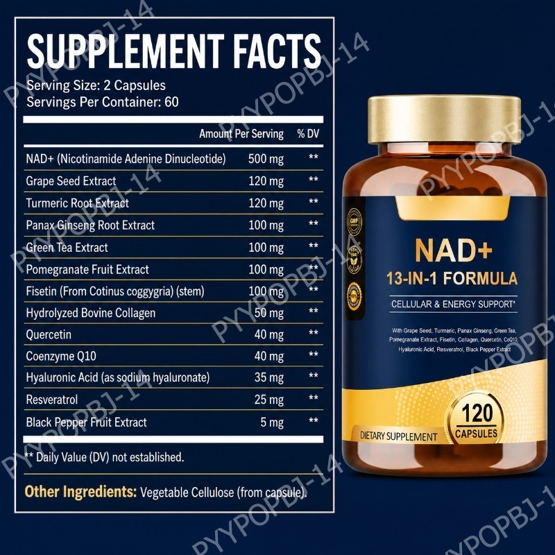 NAD+ 500mg 13-in-1 Capsules wi - огляд і ціна Wellness Quercetin
