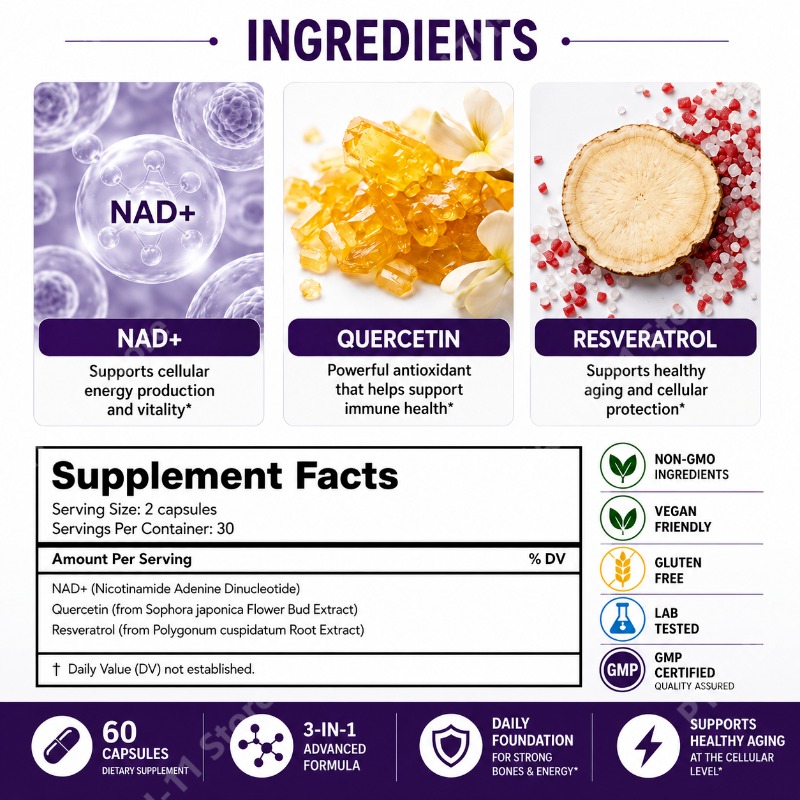 Docteat NAD+ Capsules with Res - огляд і ціна Wellness Quercetin