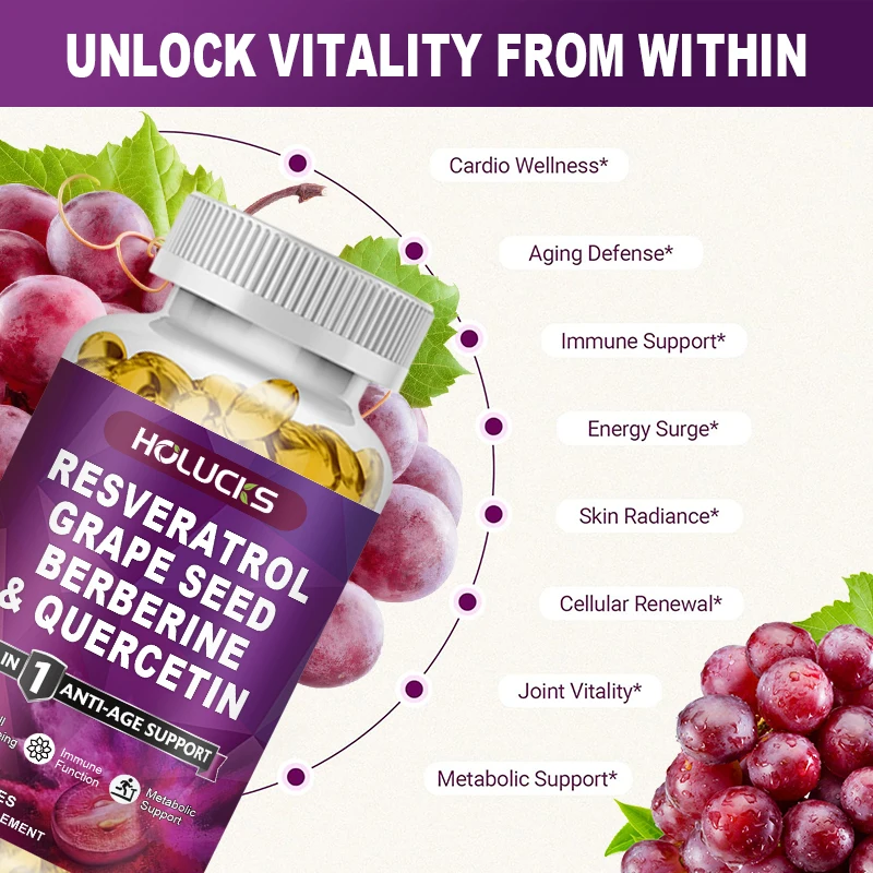 HOLUCKS Resveratrol Supplement - огляд і ціна Wellness Quercetin