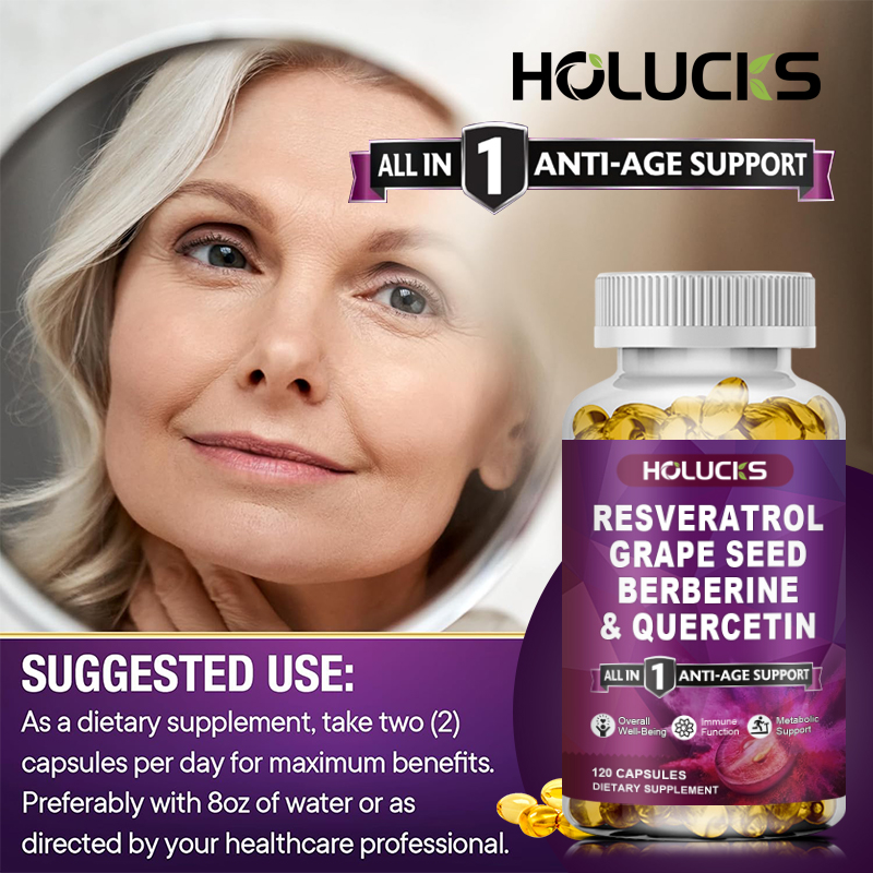 HOLUCKS Resveratrol Supplement - огляд і ціна Wellness Quercetin